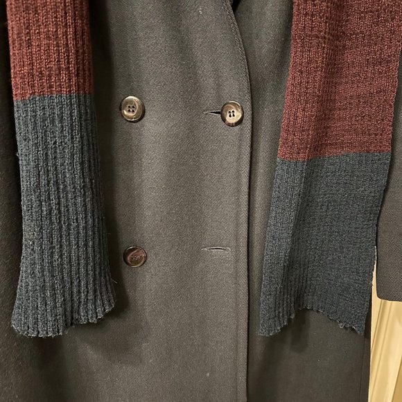 Stephanie Matthews | VTG Blue Wool Long Floor Length Double Breasted Pea Coat 12 - Picture 8 of 12